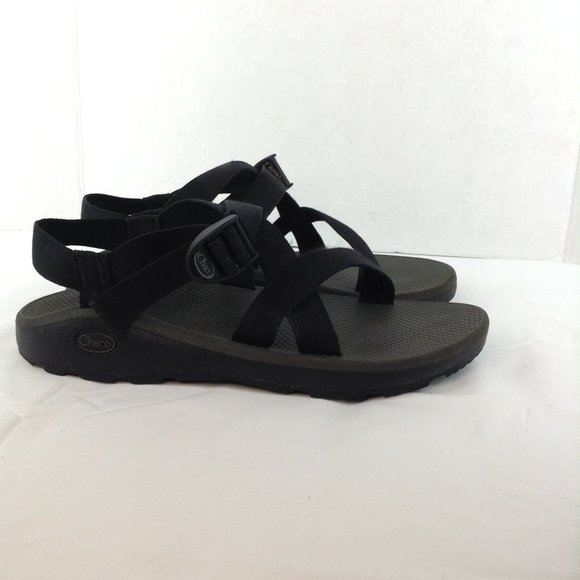 Chaco Black Nylon Adjustable Straps Open Toe EcoTread Sandals - Picture 6 of 11